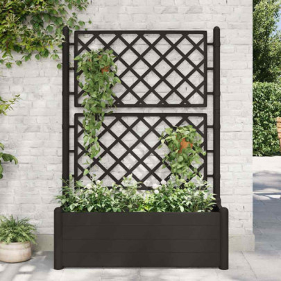 Jardinieră Grădină cu Spalier Antracit 100x43x142cm