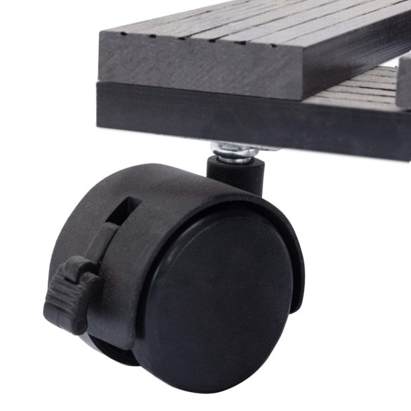 Cărucioare Plante cu Roti 360° - 4 buc., Gri, Capacitate 100kg