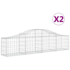 Coșuri Gabion Arcuite 2 Bucăți - Fier Galvanizat 200x30x40/60 cm 2