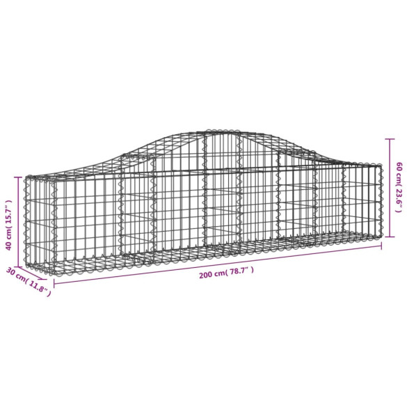 Coșuri Gabion Arcuite Fier Galvanizat | Gard Decorativ Grădină