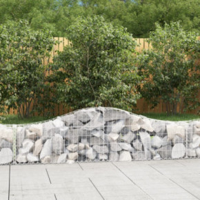 Coșuri Gabion Arcuite 7 Bucăți - Fier Galvanizat 200x30x40/60cm