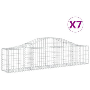 Coșuri Gabion Arcuite 7 Bucăți - Fier Galvanizat 200x30x40/60cm 2