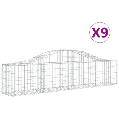 Coșuri Gabion Arcuite Fier Galvanizat | Barieră Decorativă Grădină