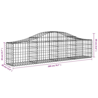 Coșuri Gabion Arcuite Fier Galvanizat | Garduri Decorative