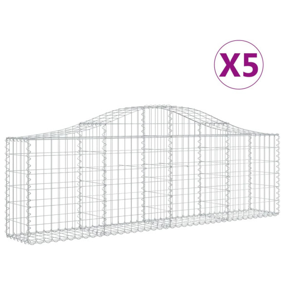 Coșuri Gabion Arcuite Fier Galvanizat - Set 5 bucăți