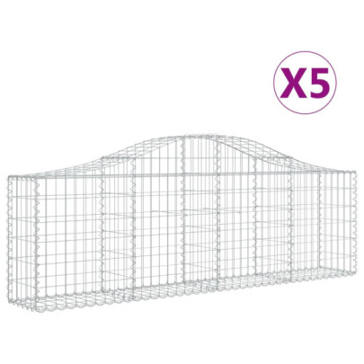 Coșuri Gabion Arcuite Fier Galvanizat - Set 5 bucăți