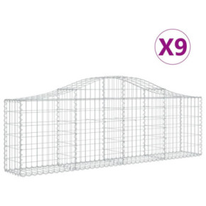 Coșuri Gabion Arcuite - Set 9 Bucăți - Fier Galvanizat 2