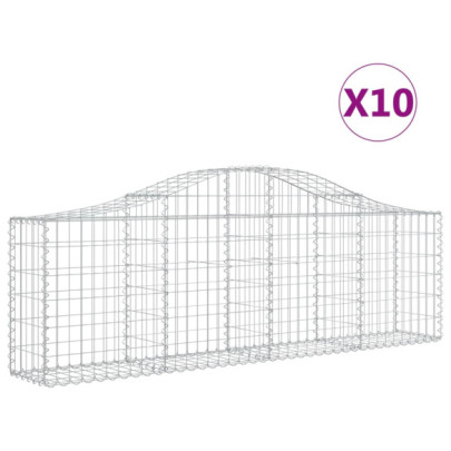 Coșuri Gabion Arcuite 10 buc - Barieră Decorativă Grădină