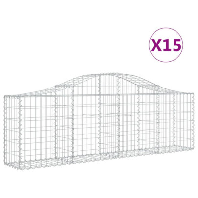 Coșuri Gabion Arcuite Fier Galvanizat - Gard Decorativ