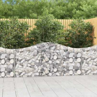 Coșuri Gabion Arcuite | Gard Decorativ Grădină | Fier Galvanizat