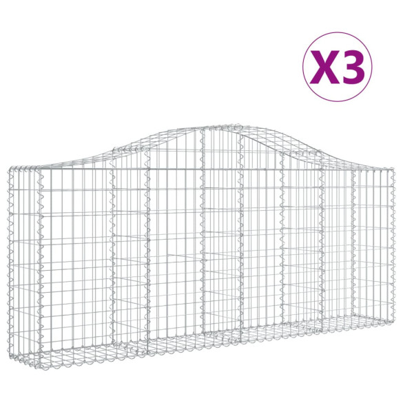 Set Coșuri Gabion Arcuite | Fier Galvanizat | Decor Grădină