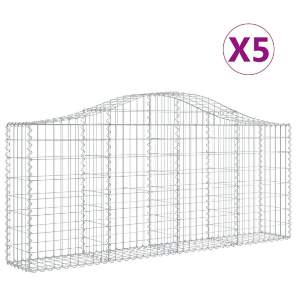 Coșuri Gabion Arcuite Fier Galvanizat 200x30x80/100cm