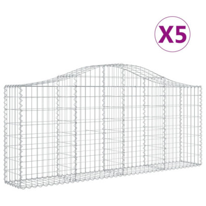 Coșuri Gabion Arcuite Fier Galvanizat 200x30x80/100cm