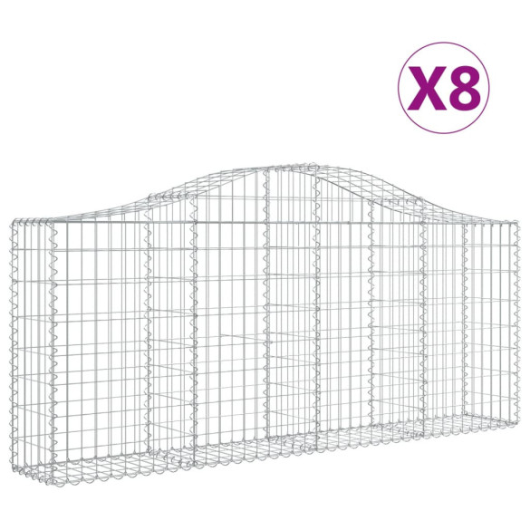 Coșuri Gabion Arcuite Fier Galvanizat - Gard Decorativ