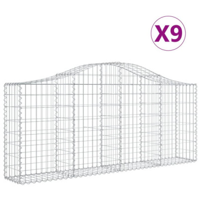 Coșuri Gabion Arcuite | Barieră Decorativă Grădină | Fier Galvanizat