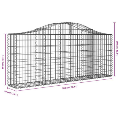 Coșuri Gabion Arcuite | Barieră Decorativă Grădină | Fier Galvanizat