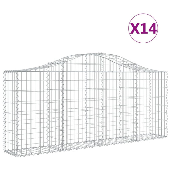 Coșuri Gabion Arcuite Fier Galvanizat - Gard Decorativ