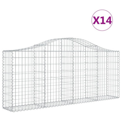 Coșuri Gabion Arcuite Fier Galvanizat - Gard Decorativ