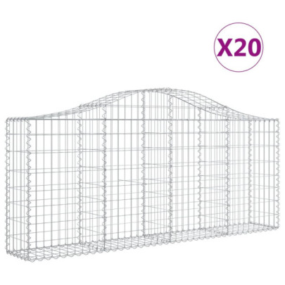 Coșuri Gabion Arcuite 20 buc - Fier Galvanizat | Livrare Gratuită
