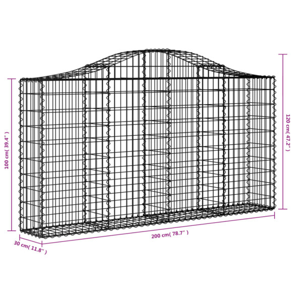 Coșuri Gabion Arcuite Fier Galvanizat - Barieră Decorativă
