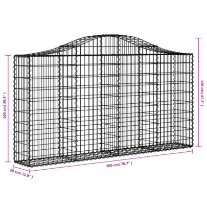 Coșuri Gabion Arcuite Fier Galvanizat - Barieră Decorativă
