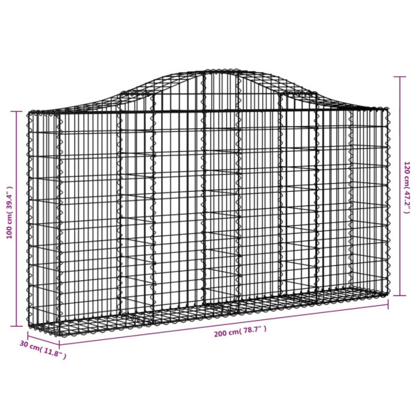 Coșuri Gabion Arcuite | Barieră Decorativă Grădină | Fier Galvanizat