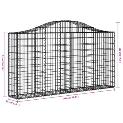 Coșuri Gabion Arcuite | Barieră Decorativă Grădină | Fier Galvanizat