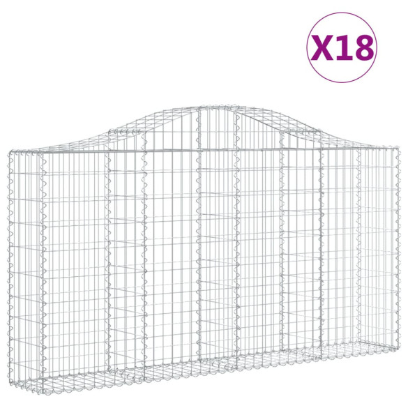 Coșuri Gabion Arcuite | Barieră Decorativă Grădină | Fier Galvanizat