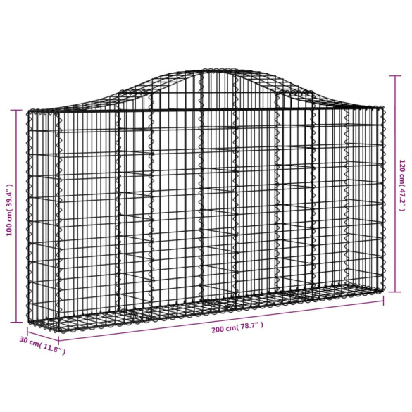 Coșuri Gabion Arcuite | Barieră Decorativă Grădină | Fier Galvanizat