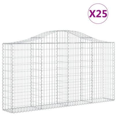 Coșuri Gabion Arcuite 25 buc - Gard Decorativ Rezistent