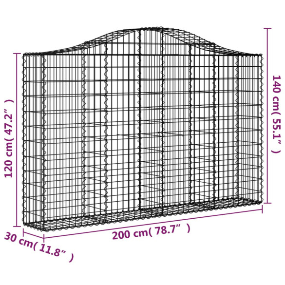 Coșuri Gabion Arcuite Fier Galvanizat - Barieră Decorativă