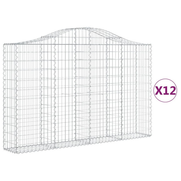 Coșuri Gabion Arcuite 12 buc - Fier Galvanizat | Livrare Gratuită