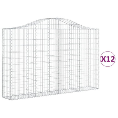 Coșuri Gabion Arcuite 12 buc - Fier Galvanizat | Livrare Gratuită