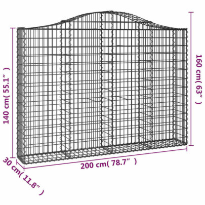 Coșuri Gabion Arcuite | Barieră Decorativă Grădină | Fier Galvanizat