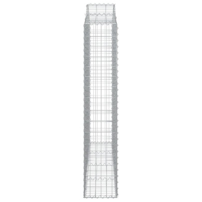 Coșuri Gabion Arcuite 3 Bucăți - Fier Galvanizat 200x30x160/180cm