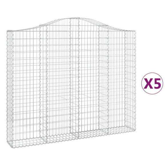Set 5 Coșuri Gabion Arcuite - Fier Galvanizat | Livrare Gratuită
