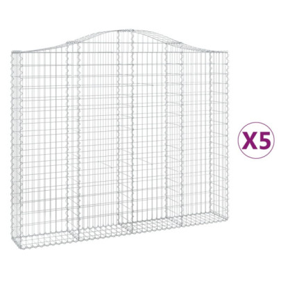Set 5 Coșuri Gabion Arcuite - Fier Galvanizat | Livrare Gratuită