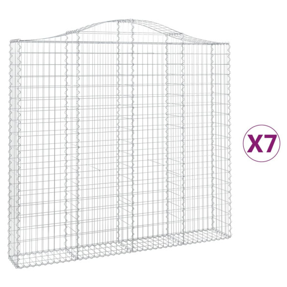 Set Coșuri Gabion Arcuite | Barieră Decorativă Grădină | Fier Galvanizat