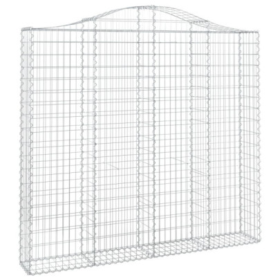 Set Coșuri Gabion Arcuite | Barieră Decorativă Grădină | Fier Galvanizat