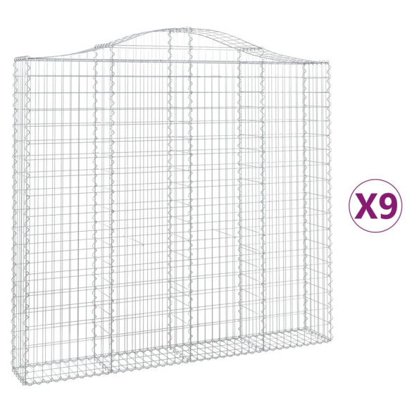 Coșuri Gabion Arcuite Fier Galvanizat - Gard Decorativ