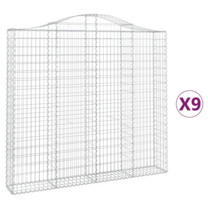 Coșuri Gabion Arcuite Fier Galvanizat - Gard Decorativ