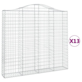 Coșuri Gabion Arcuite - Set 13 Bucăți - Fier Galvanizat 2