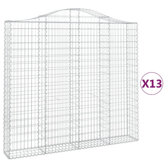 Coșuri Gabion Arcuite - Set 13 Bucăți - Fier Galvanizat