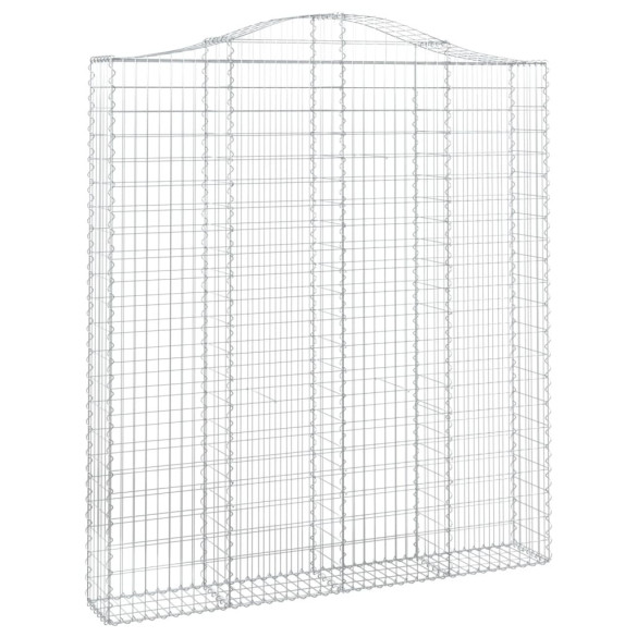 Coșuri Gabion Arcuite - 6 bucăți Fier Galvanizat | Barieră Decorativă