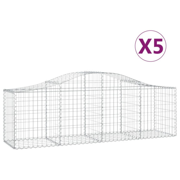 Set 5 Coșuri Gabion Arcuite - Fier Galvanizat | Livrare Gratuită