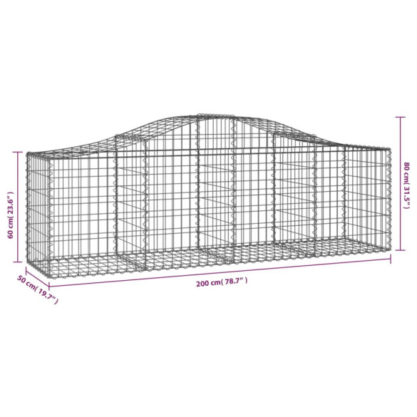 Coșuri Gabion Arcuite Fier Galvanizat | Gard Decorativ