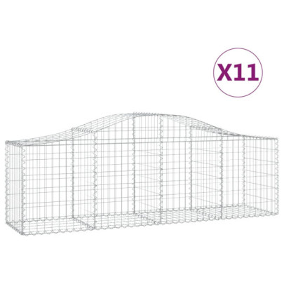 Coșuri Gabion Arcuit Fier Galvanizat 200x50x60/80cm
