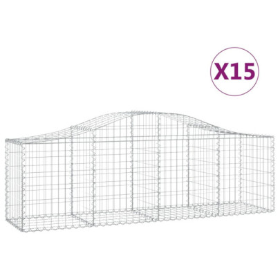 Coșuri Gabion Arcuite Fier Galvanizat - Gard Decorativ