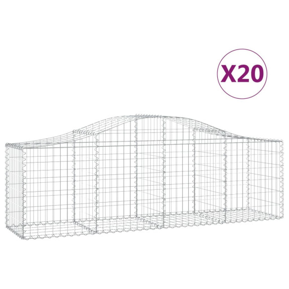 Coșuri Gabion Arcuite 200x50x60/80 cm - Fier Galvanizat