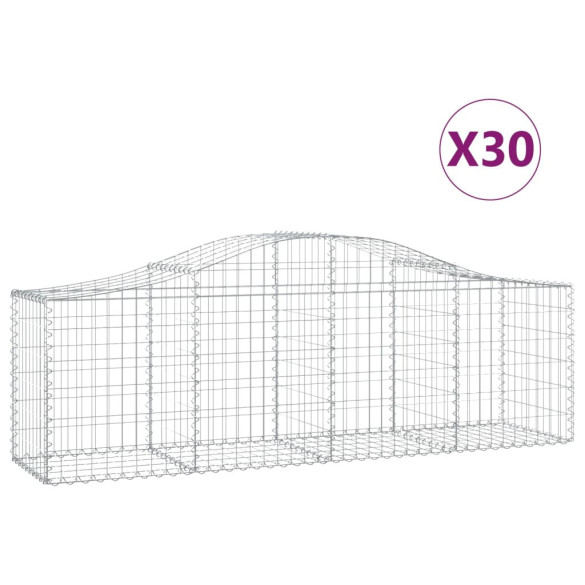 Coșuri Gabion Arcuite Fier Galvanizat - 30 bucăți